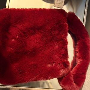 Plush Red Faux Fur Handbag
